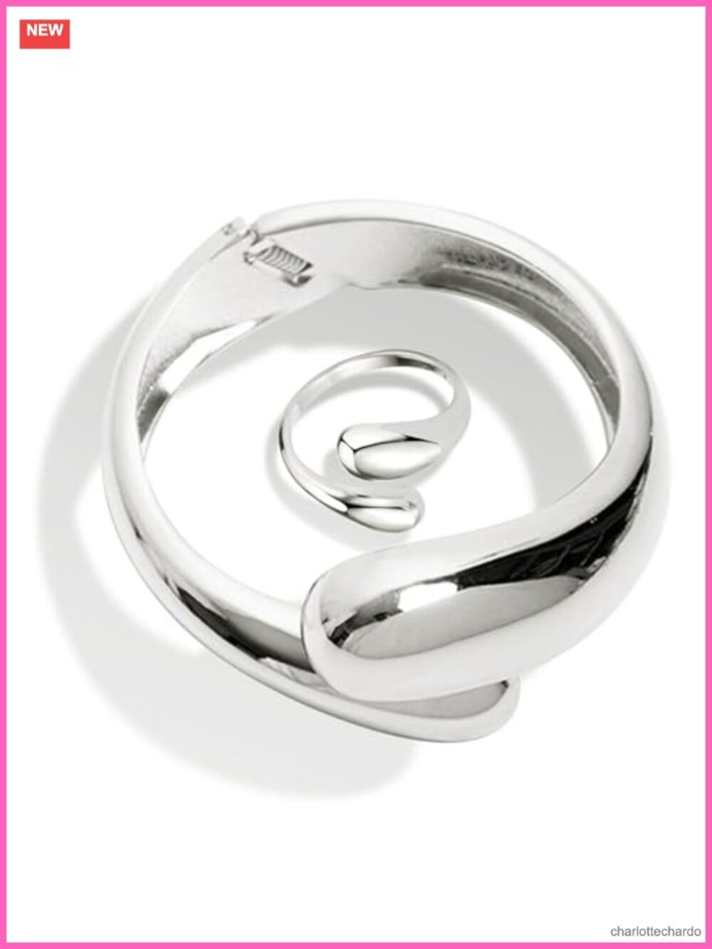 Roe Dolph Gold Cuff Bracelet and Ring Set for Women Open Bangle Chunky Matching